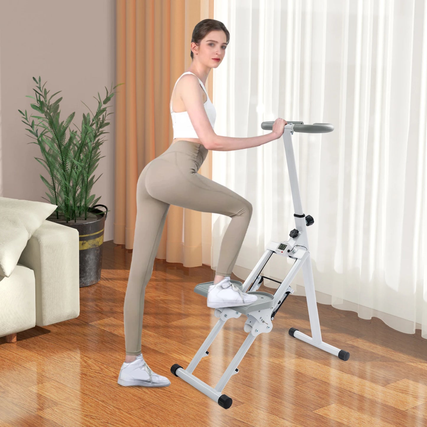 Stair Stepper, Foldable Adjustable Vertical Stair Climber for Full-Body Workout, 1.2Mm Thick Stair Stepper for Home Gym