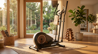 Walnut Stride Pro Heavy Duty Elliptical Machine for Home Gym | 16-Inch Stride, 400LBS Capacity, Ultra-Quiet Low-Impact Cardio for Small Spaces — Lifestyle